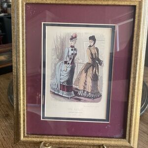 Gold framed victorian German printed art if women